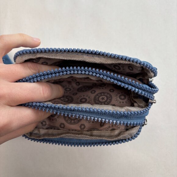 Kipling Stonewashed Blue Wristlet - Picture 3 of 6